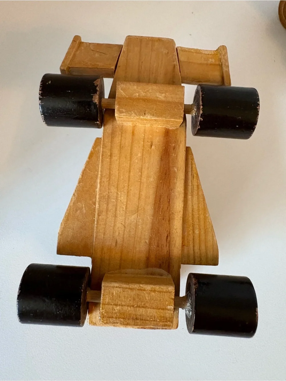 Vintage Handmade Wooden Toy Car Vehicle Set 7 Pieces Mid-Century